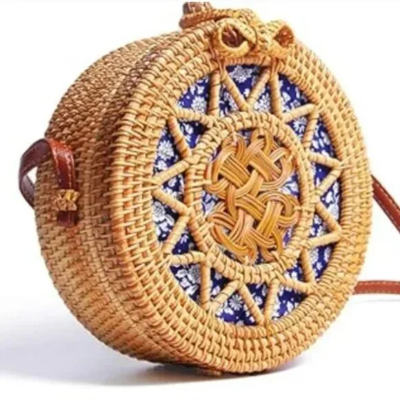 Shoulder Rattan Bag Straw Cross body - Picture 6 of 6